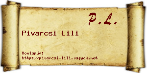 Pivarcsi Lili névjegykártya